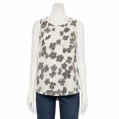 Women's Sonoma Goods For Life® High-Neck Tank Grey White Stars -Sonoma Goods For Life shop unnamed file 7727