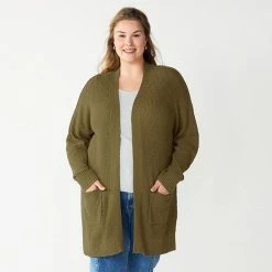 Plus Size Sonoma Goods For Life® Favorite Long Sleeve Cardigan Black -Sonoma Goods For Life shop unnamed file 773