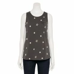 Women's Sonoma Goods For Life® High-Neck Tank Grey White Stars -Sonoma Goods For Life shop unnamed file 7732