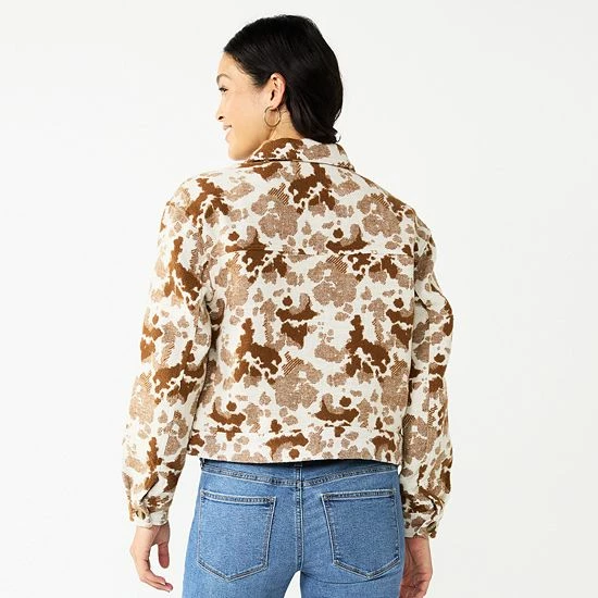 Women's Sonoma Goods For Life® Cropped Shacket Brown Purple Plaid 4 Women's Sonoma Goods For Life® Cropped Shacket Brown Purple Plaid - Image 2