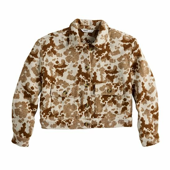 Women's Sonoma Goods For Life® Cropped Shacket Brown Purple Plaid 5 Women's Sonoma Goods For Life® Cropped Shacket Brown Purple Plaid - Image 3