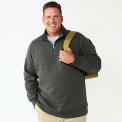 Big & Tall Sonoma Goods For Life® Quarter-Zip Fleece Olive -Sonoma Goods For Life shop unnamed file 783