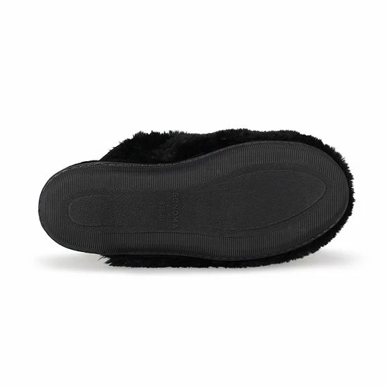 Sonoma Goods For Life® Women's Faux Fur Moccasin Slippers Black 6 Sonoma Goods For Life® Women's Faux Fur Moccasin Slippers Black - Image 4