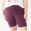 Plus Size Sonoma Goods For Life® High-Waisted Bike Shorts Dark Dusty Heather