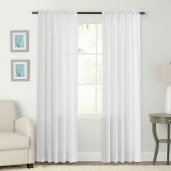 Sonoma Goods For Life® 2-pack Sheer Crushed Voile Window Curtain Ivory