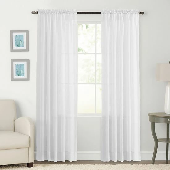 Sonoma Goods For Life® 2-pack Sheer Crushed Voile Window Curtain Ivory 6 Sonoma Goods For Life® 2-pack Sheer Crushed Voile Window Curtain Ivory - Image 4