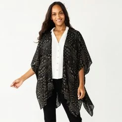 Sonoma Goods For Life® Ikat Patchwork Ruana Medium Blue -Sonoma Goods For Life shop unnamed file 8019