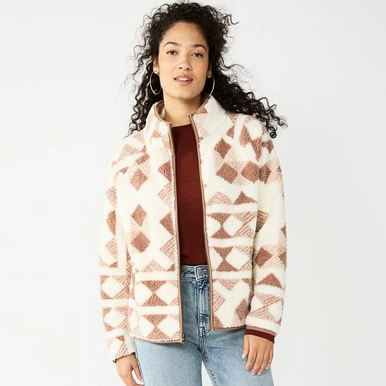 Women's Sonoma Goods For Life® Zip Front Sherpa Jacket Blue 9 Women's Sonoma Goods For Life® Zip Front Sherpa Jacket Blue - Image 7