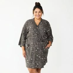 Plus Size Sonoma Goods For Life® Knee Length Wrap Robe Black Celestial 10 Plus Size Sonoma Goods For Life® Knee Length Wrap Robe Black Celestial -Sonoma Goods For Life shop unnamed file 8096