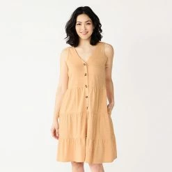 Women's Sonoma Goods For Life® Sleeveless Tiered Knit Dress Peach -Sonoma Goods For Life shop unnamed file 8105