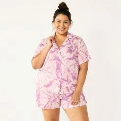 Plus Size Sonoma Goods For Life® Truly Soft Short Sleeve Pajama Shirt And Pajama Shorts Sleep Set Medley -Sonoma Goods For Life shop unnamed file 8229