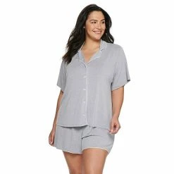 Plus Size Sonoma Goods For Life® Truly Soft Short Sleeve Pajama Shirt And Pajama Shorts Sleep Set Medley -Sonoma Goods For Life shop unnamed file 8231