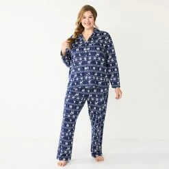 Plus Size Sonoma Goods For Life® Knit Pajama Shirt & Pajama Pants Sleep Set Wine Twinkle -Sonoma Goods For Life shop unnamed file 8287