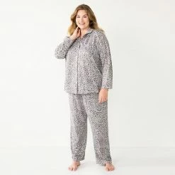 Plus Size Sonoma Goods For Life® Knit Pajama Shirt & Pajama Pants Sleep Set Wine Twinkle -Sonoma Goods For Life shop unnamed file 8288