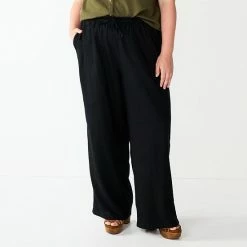 Plus Size Sonoma Goods For Life® Linen-Blend Wide-Leg Pants Cinnamon Stripe -Sonoma Goods For Life shop unnamed file 8361