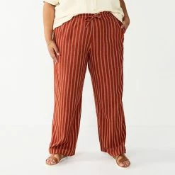 Plus Size Sonoma Goods For Life® Linen-Blend Wide-Leg Pants Cinnamon Stripe -Sonoma Goods For Life shop unnamed file 8362