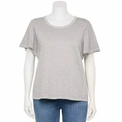 Plus Size Sonoma Goods For Life Seamed Flutter Sleeve Top Blue Geo Stripe -Sonoma Goods For Life shop unnamed file 8374