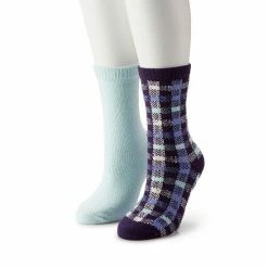 Women's Sonoma Goods For Life® Tri Color Plaid Supercozy Crew Socks Purple Blue -Sonoma Goods For Life shop unnamed file 8422