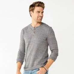 Men's Sonoma Goods For Life® Thermal Henley Top Bright Blue -Sonoma Goods For Life shop unnamed file 845