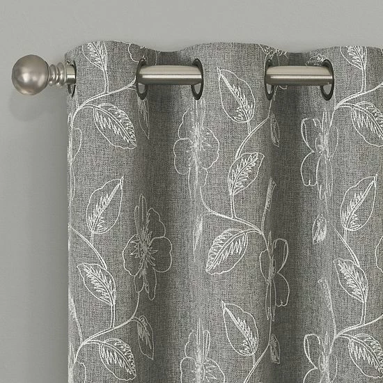 Sonoma Goods For Life® 2-pack Floral Embroidered Dynasty Blackout Window Curtains Tan 4 Sonoma Goods For Life® 2-pack Floral Embroidered Dynasty Blackout Window Curtains Tan - Image 2