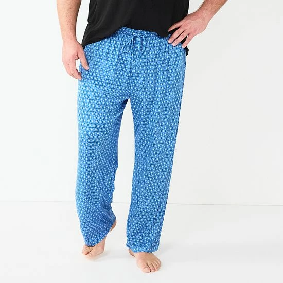 Big & Tall Sonoma Goods For Life® Lush Luxe Relaxed-Fit Sleep Pants Blue Cube Geo 10 Big & Tall Sonoma Goods For Life® Lush Luxe Relaxed-Fit Sleep Pants Blue Cube Geo - Image 8