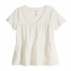 Women's Sonoma Goods For Life® Tiered V-Neck Top Yellow -Sonoma Goods For Life shop unnamed file 8469