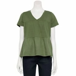 Women's Sonoma Goods For Life® Tiered V-Neck Top Yellow -Sonoma Goods For Life shop unnamed file 8470