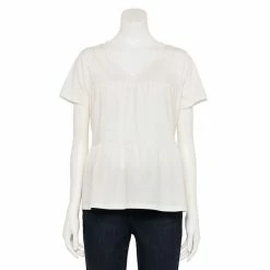 Women's Sonoma Goods For Life® Tiered V-Neck Top Yellow -Sonoma Goods For Life shop unnamed file 8476