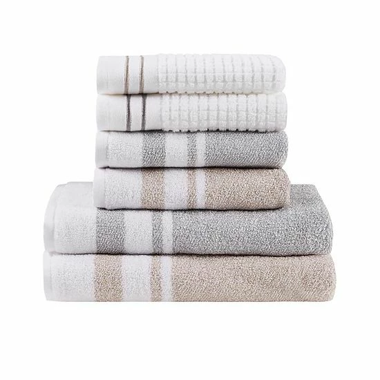 Sonoma Goods For Life® Spa Border Bath Towel Gray 5 Sonoma Goods For Life® Spa Border Bath Towel Gray - Image 3