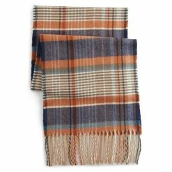 Men's Sonoma Goods For Life® Blue & Orange Plaid Woven Scarf