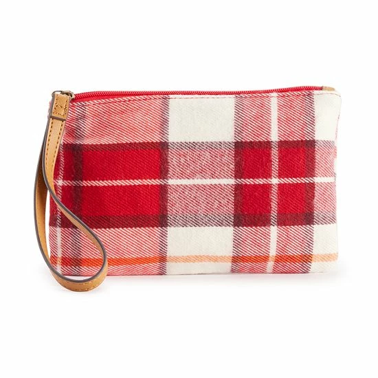 Sonoma Goods For Life® Women's Wristlet Pouch Black Gray White Plaid 3 Sonoma Goods For Life® Women's Wristlet Pouch Black Gray White Plaid