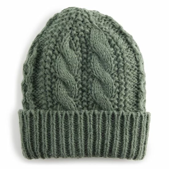 Sonoma Goods For Life® Men's Cable Beanie Signature Green 4 Sonoma Goods For Life® Men's Cable Beanie Signature Green - Image 2