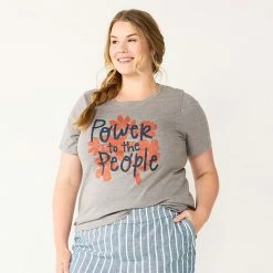 Plus Size Sonoma Goods For Life® Crewneck Patriotic Graphic Tee Navy Free Brave