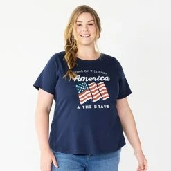 Plus Size Sonoma Goods For Life® Crewneck Patriotic Graphic Tee Navy Free Brave -Sonoma Goods For Life shop unnamed file 8737