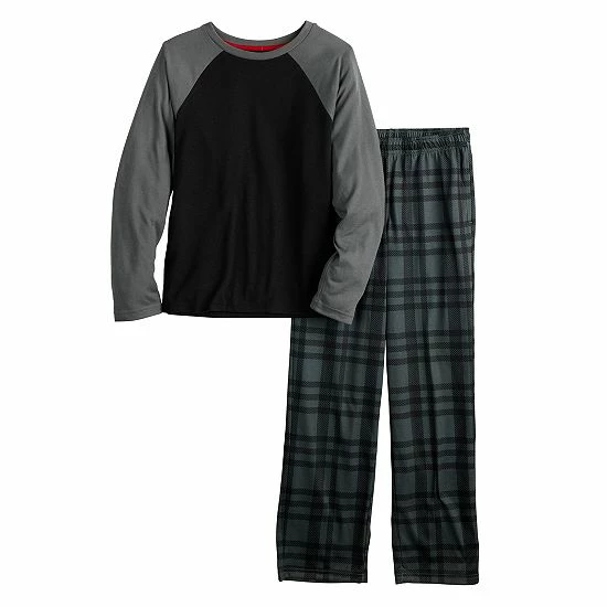 Boys 5-16 Sonoma Goods For Life® Raglan Top & Pants Pajama Set Red Plaid 4 Boys 5-16 Sonoma Goods For Life® Raglan Top & Pants Pajama Set Red Plaid - Image 2