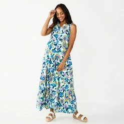 Petite Sonoma Goods For Life® Tiered Maxi Dress Pink Floral -Sonoma Goods For Life shop unnamed file 8752