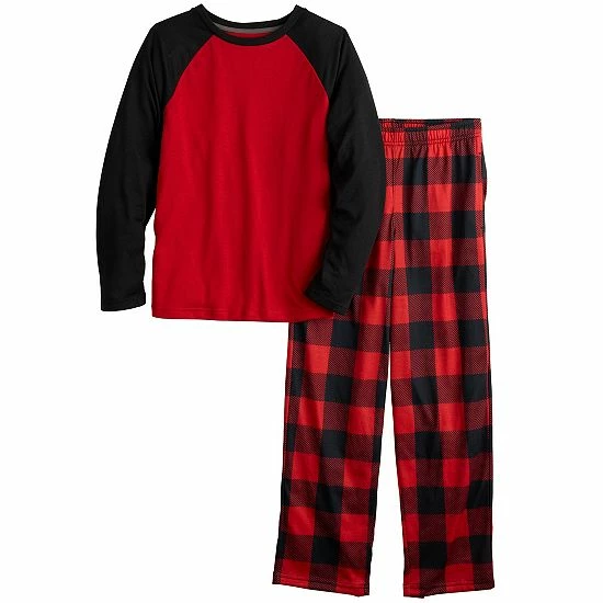 Boys 5-16 Sonoma Goods For Life® Raglan Top & Pants Pajama Set Red Plaid 8 Boys 5-16 Sonoma Goods For Life® Raglan Top & Pants Pajama Set Red Plaid - Image 6