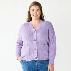 Plus Size Sonoma Goods For Life® Cropped Cardigan Washed Blue -Sonoma Goods For Life shop unnamed file 8798