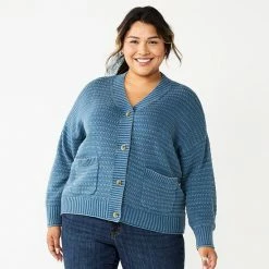 Plus Size Sonoma Goods For Life® Cropped Cardigan Washed Blue -Sonoma Goods For Life shop unnamed file 8799