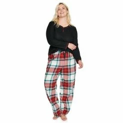 Plus Size Sonoma Goods For Life® Henley Pajama Top & Flannel Pajama Pants Set Charcoal Ivory Plaid -Sonoma Goods For Life shop unnamed file 8820