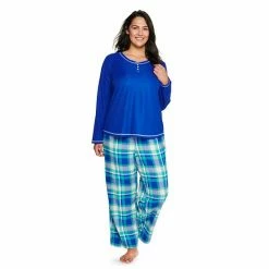 Plus Size Sonoma Goods For Life® Henley Pajama Top & Flannel Pajama Pants Set Charcoal Ivory Plaid -Sonoma Goods For Life shop unnamed file 8826