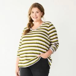 Plus Size Sonoma Goods For Life® Favorite Long Sleeve V-Neck Tee Red Floral -Sonoma Goods For Life shop unnamed file 884