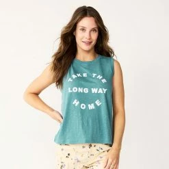 Women's Sonoma Goods For Life® Muscle Graphic Tank Blue Long Way Home -Sonoma Goods For Life shop unnamed file 8865