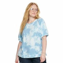 Plus Size Sonoma Goods For Life® Short Volume Sleeve Sweatshirt Light Blue Tie Dye -Sonoma Goods For Life shop unnamed file 8874