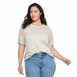 Plus Size Sonoma Goods For Life® Short Volume Sleeve Sweatshirt Light Blue Tie Dye -Sonoma Goods For Life shop unnamed file 8875