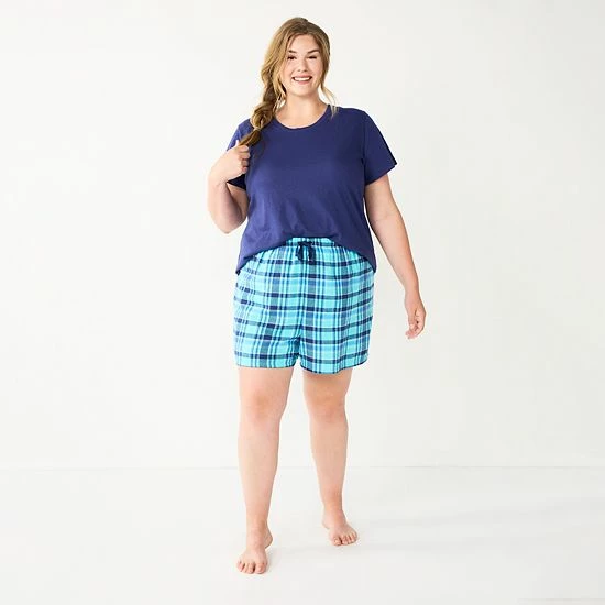 Plus Size Sonoma Goods For Life® Short Sleeve Pajama Top & Pajama Shorts Sleep Set Purple Color Pld 5 Plus Size Sonoma Goods For Life® Short Sleeve Pajama Top & Pajama Shorts Sleep Set Purple Color Pld - Image 3