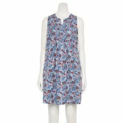 Women's Sonoma Goods For Life® Pintuck Linen-Blend Dress Black Floral
