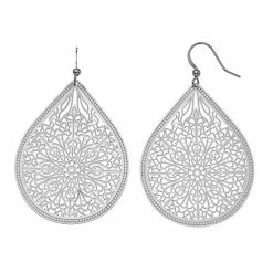Sonoma Goods For Life® Filigree Teardrop Earrings Silver Tone