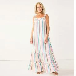 Women's Sonoma Goods For Life® Tiered Maxi Dress White Embroidery