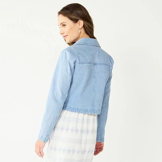 Women's Sonoma Goods For Life® X Lauren Lane Denim Jacket Light Blue Wash 4 Women's Sonoma Goods For Life® X Lauren Lane Denim Jacket Light Blue Wash - Image 2
